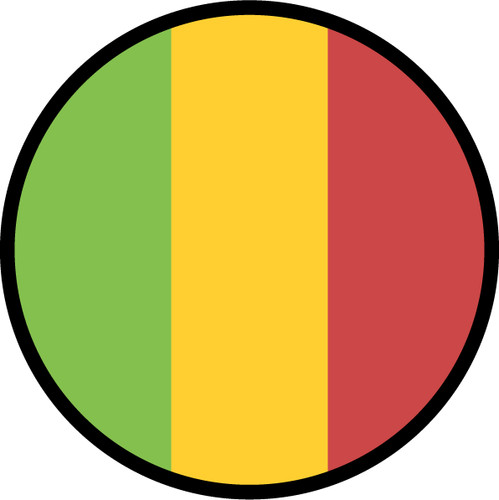 Mali Flag Circle Sticker Decal