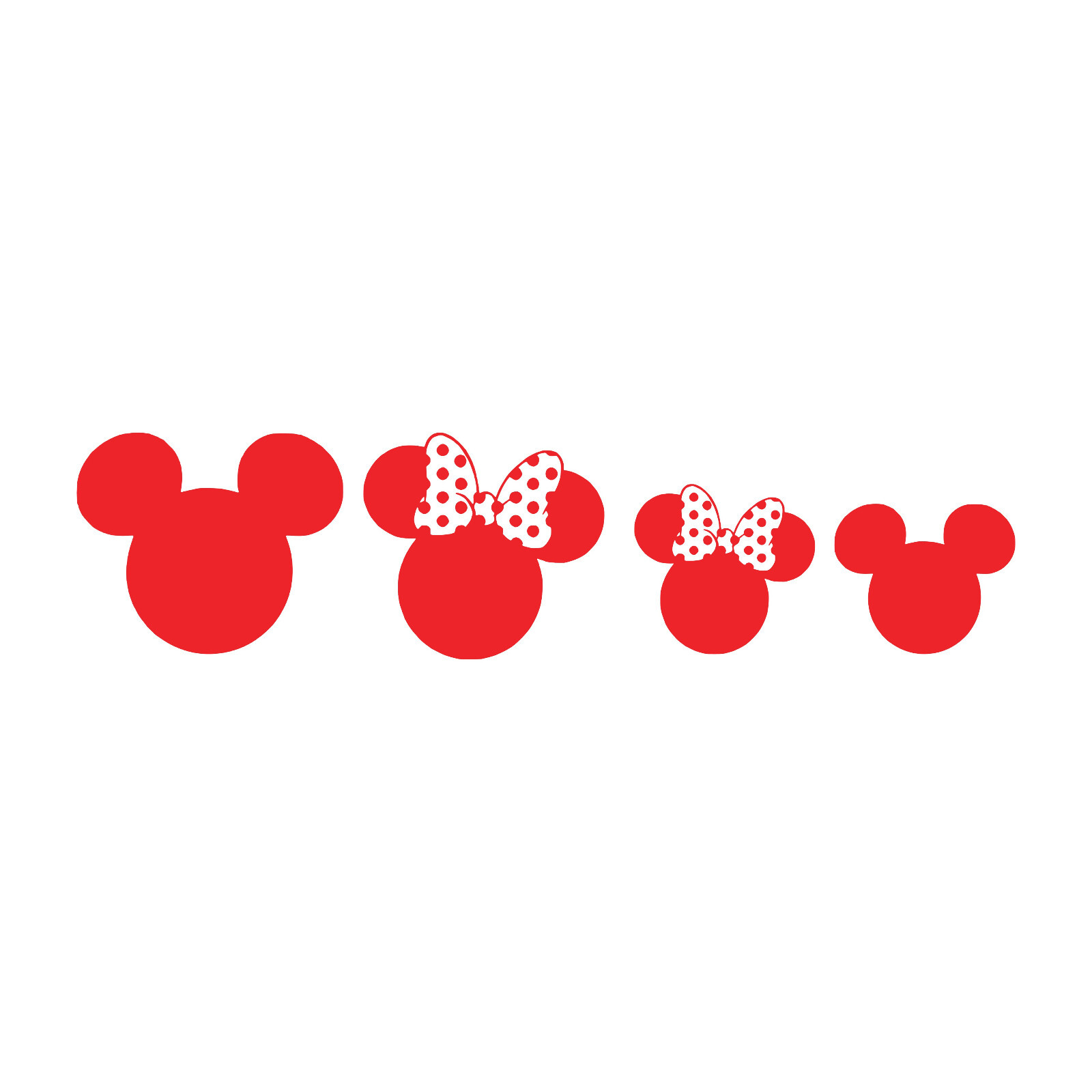 Disney Mickey Ears Family Silhouette Vinyl Decal – Family Decal | Stick Figure |