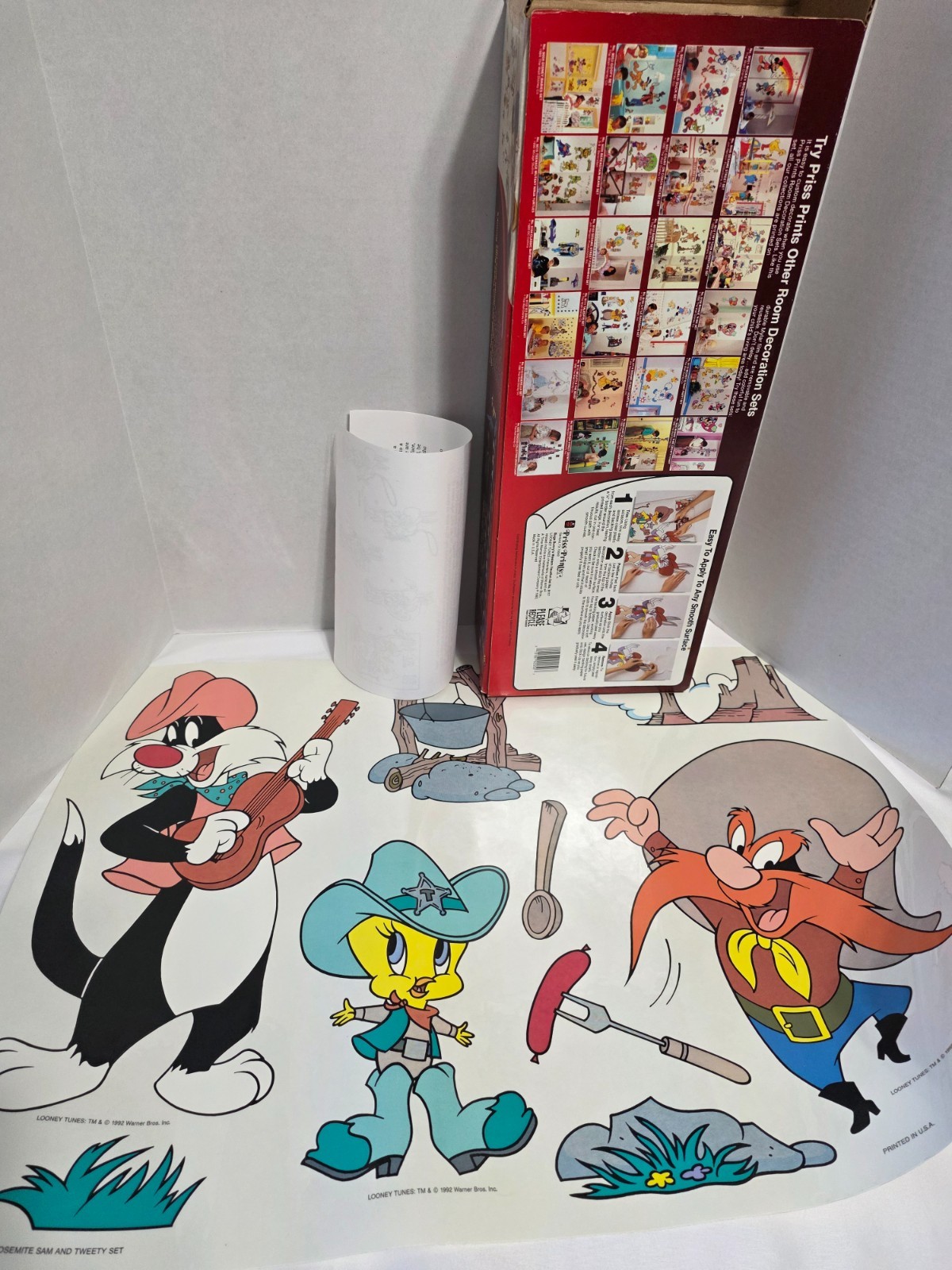 PRISS PRINTS JUMBO STICK UPS 15 PC SET LOONEY TUNES 1992 ROAD RUNNER BUGS TWEETY