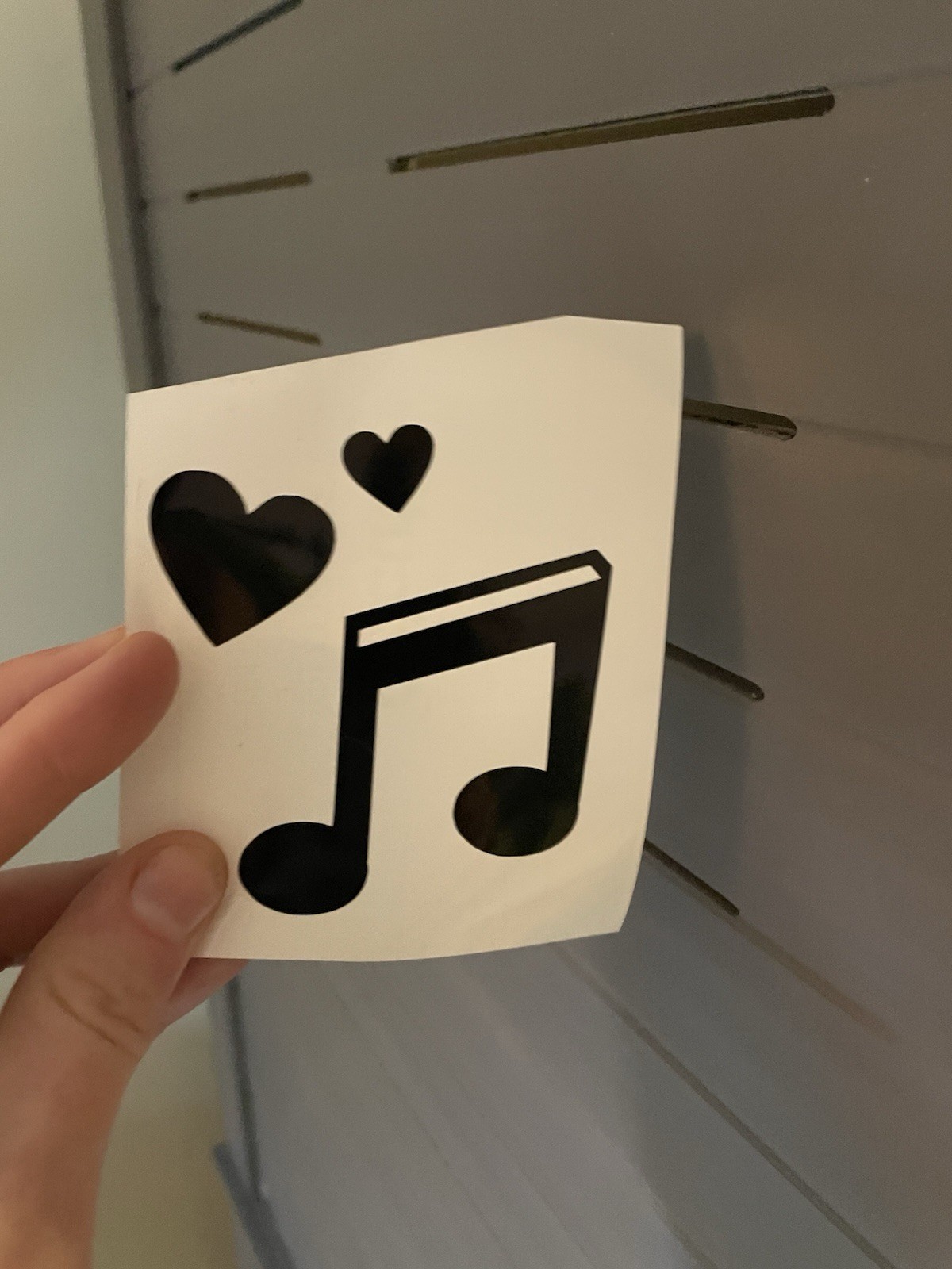 Black Vinyl Music Note Heart Decal Sticker for Wall Car Door