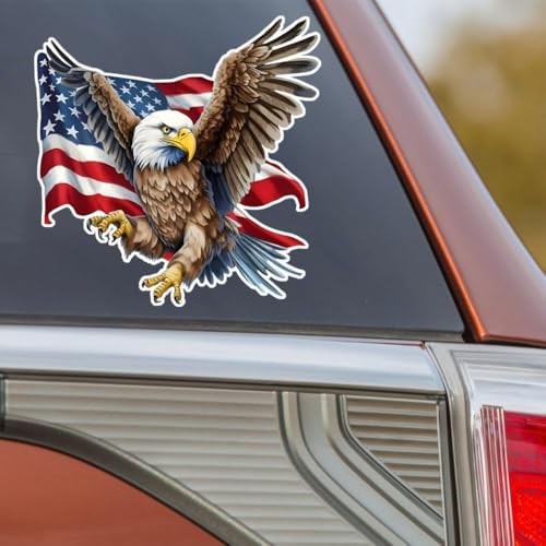 American Flag Eagle Car Stickers 2-Pack Patriotic Waterproof Stickers for