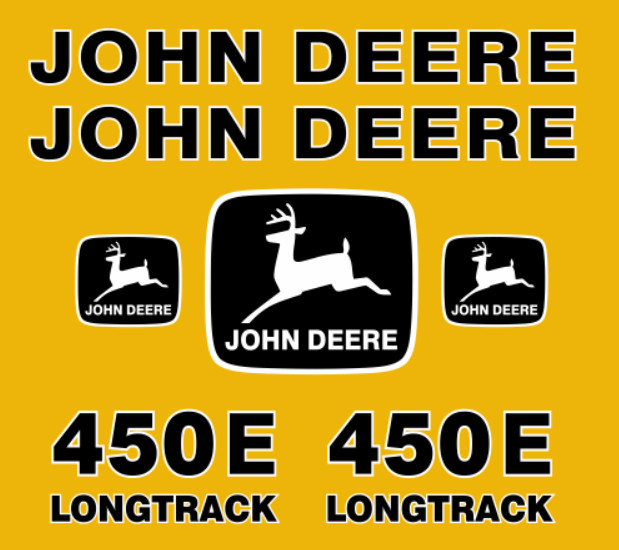 DECAL KIT JOHN DEERE 450 E CRAWLER DOZER LONG TRACK STICKER SET ELT45