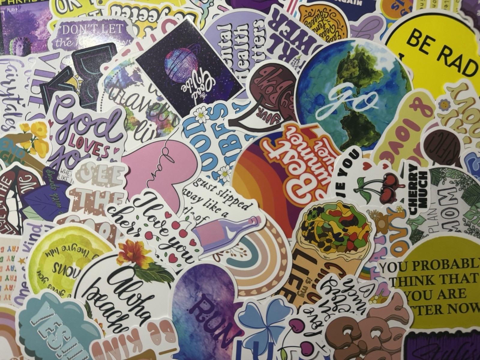 Assorted Words & Phrases Waterproof Vinyl Decals Sticker Bomb 1 oz Packs