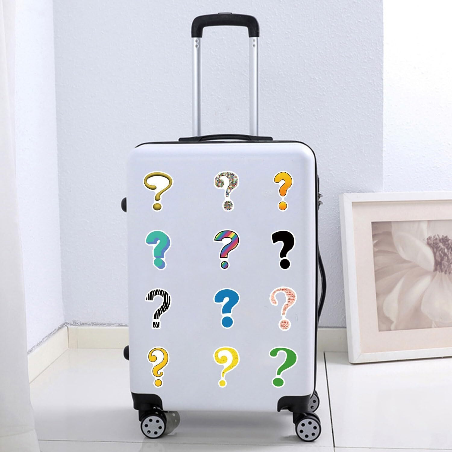 120pcs Question Mark Stickers Vinyl Waterproof Aesthetic Cartoon Decals Red