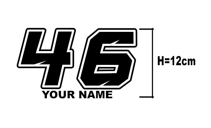 Adesivo stickers numero racing con nome gara moto scooter quad cross motard