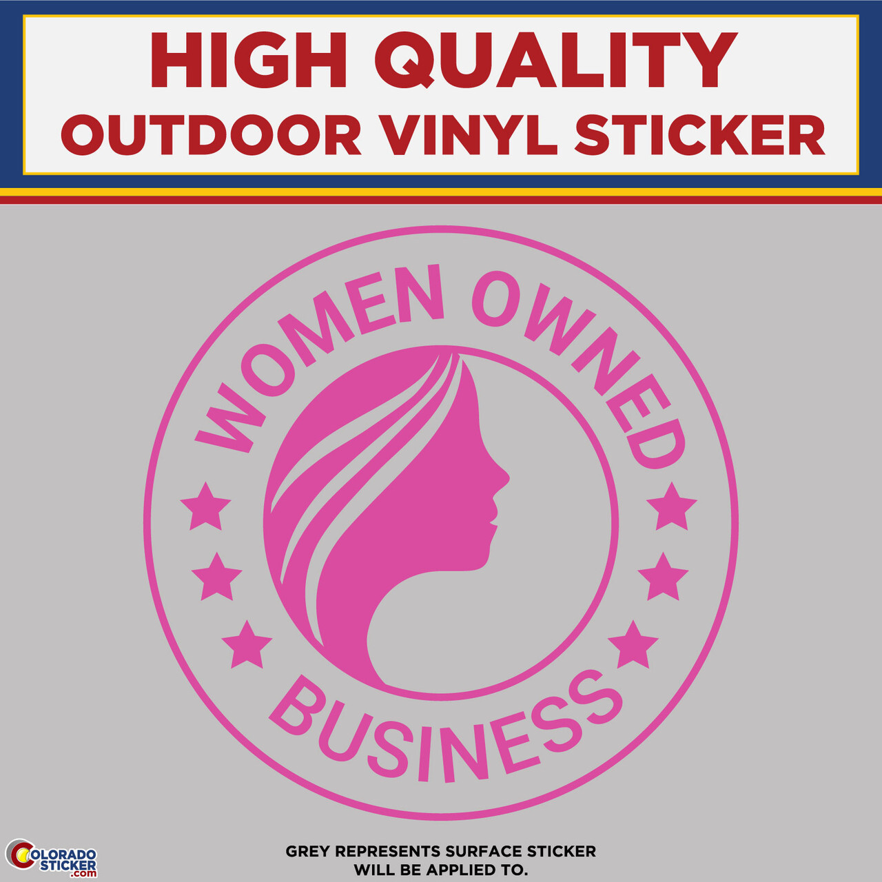 Women Owned Business Stars Die cut, High Quality Vinyl Stickers