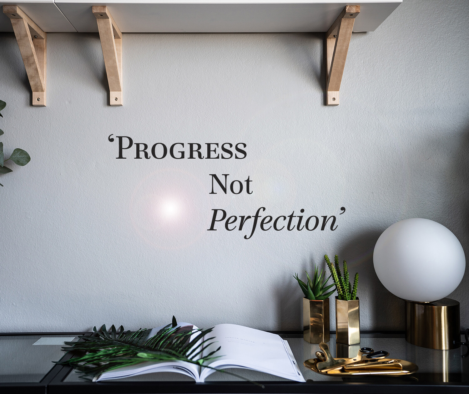 Wall Decal Motivation Progress Not Perfection Interior Vinyl Decor gz459