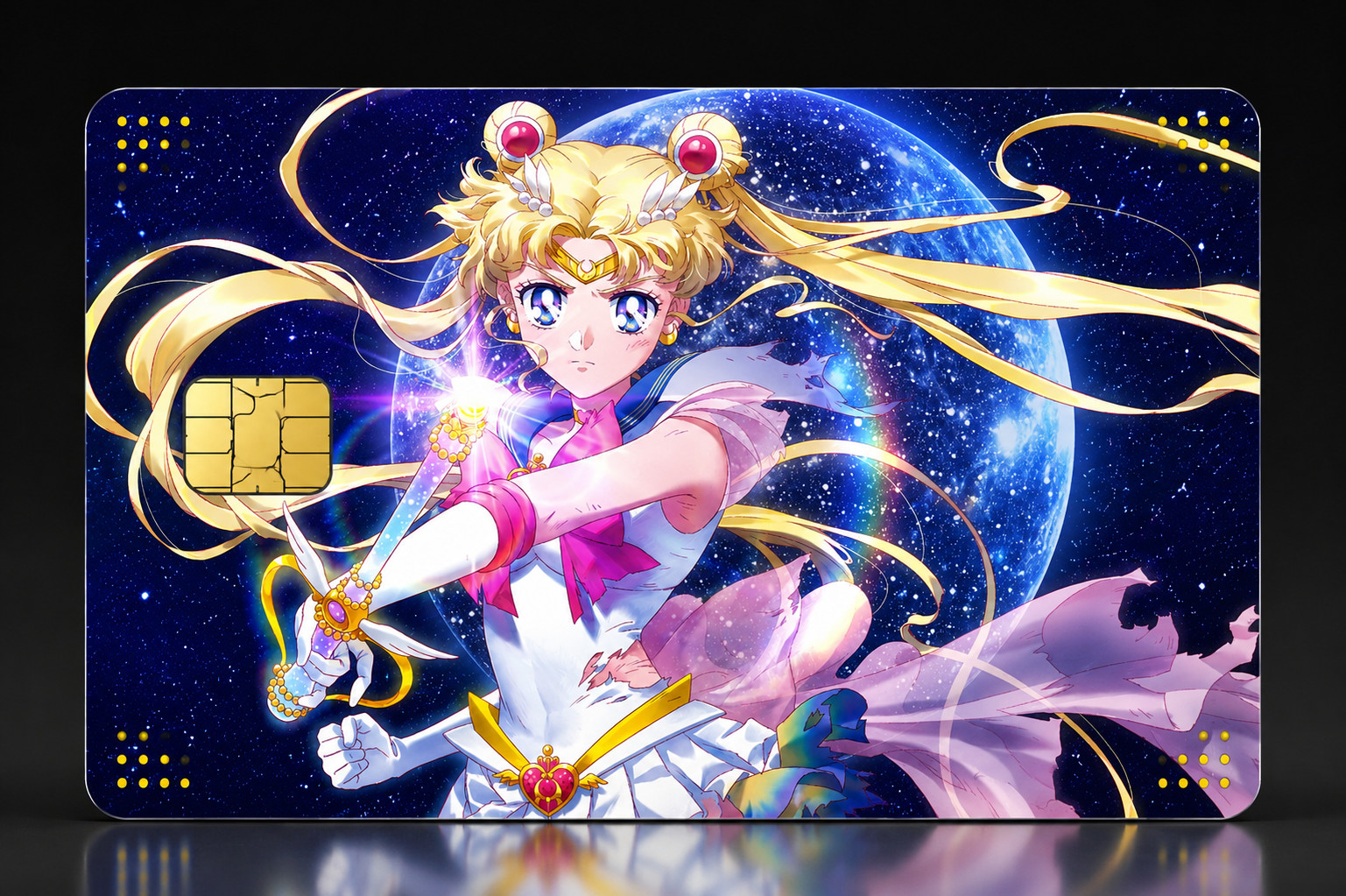 Blue Sailor Moon Credit Card Skin Anime Debit Card Vinyl Sticker
