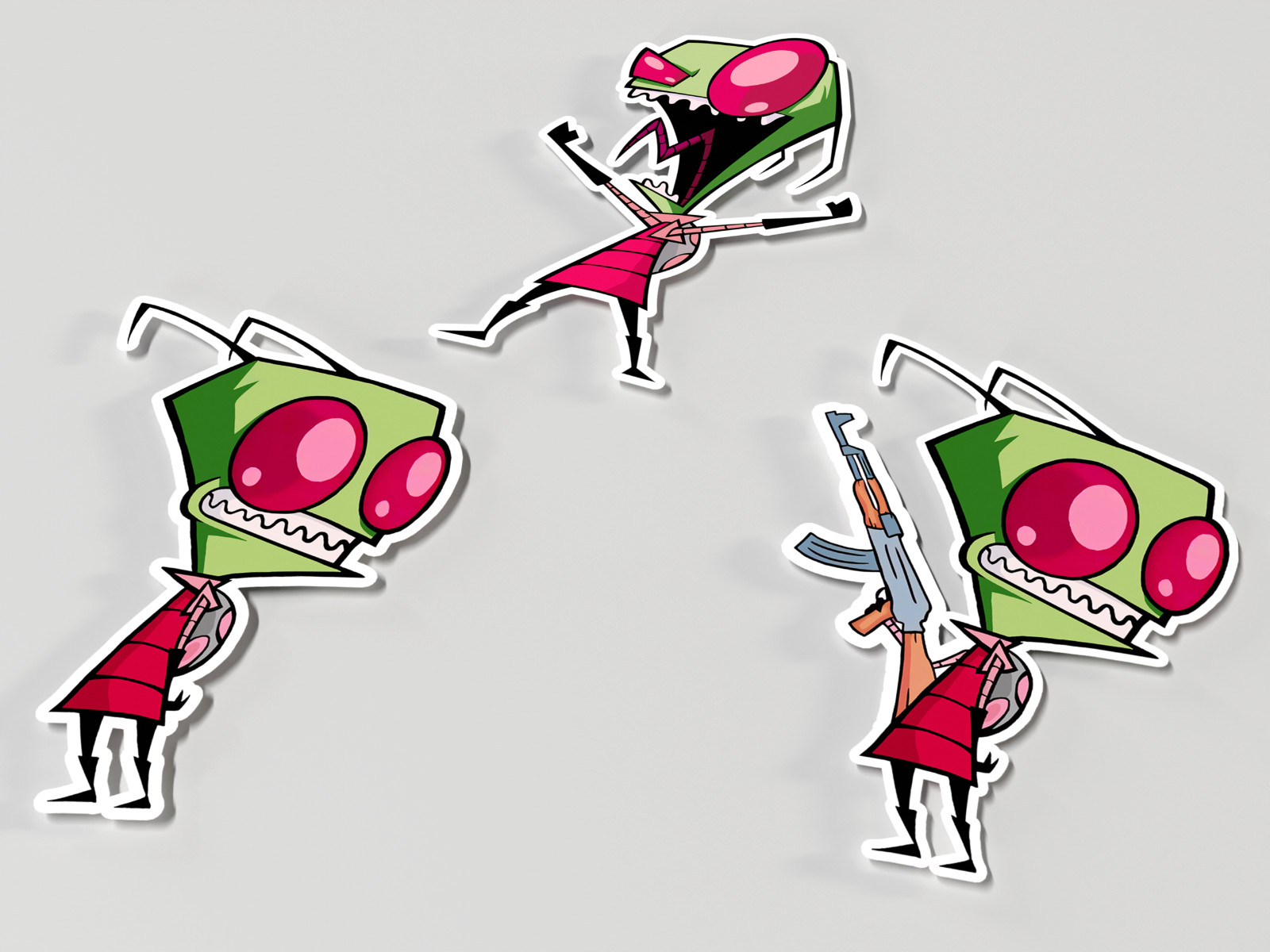 Invader Zim Indoor/Outdoor ~3.5 Inch Vinyl Diecut Stickers | UV/Water Resistant