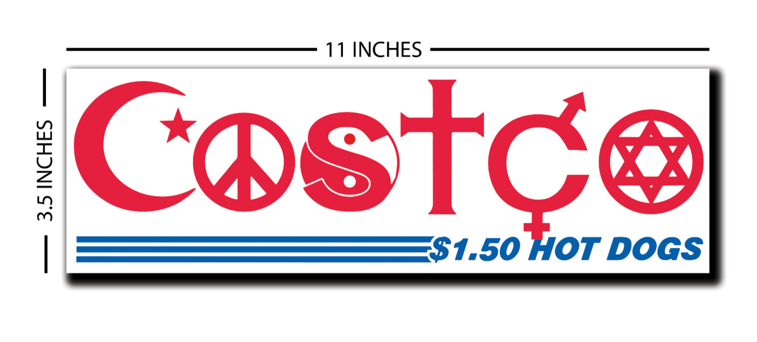 Costco "Coexist" $1.50 Hot-Dog Vinyl Bumper Sticker