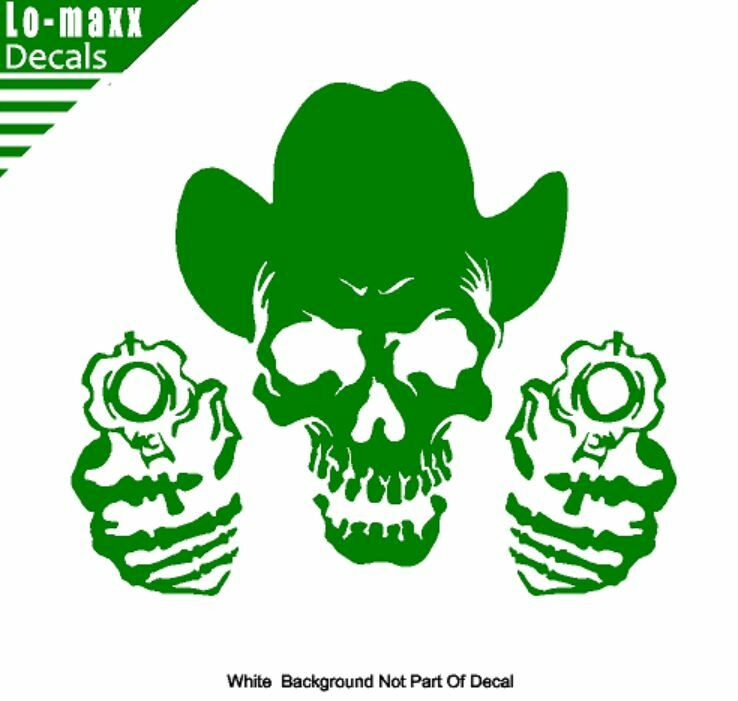 Cowboy Skull And Guns Western Country Car Truck SUV Quality Die Cut Vinyl Decal