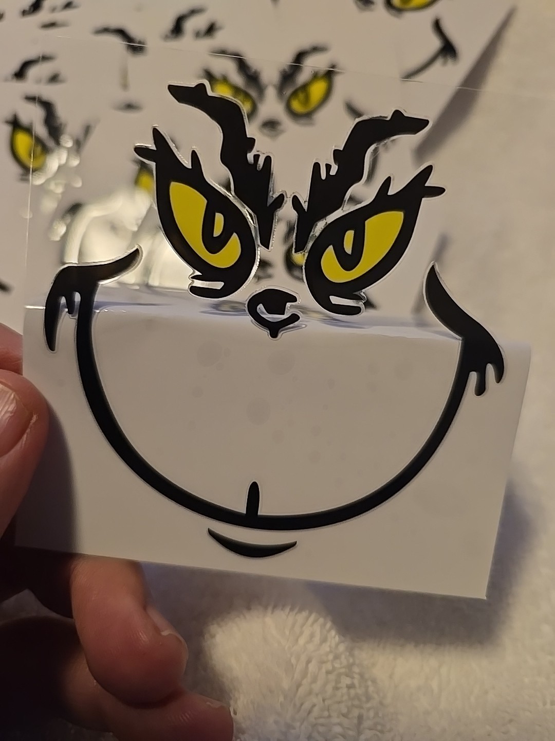 Grinch 30 Pack Transparent Stickers 3 1/2" X 3 1/2"