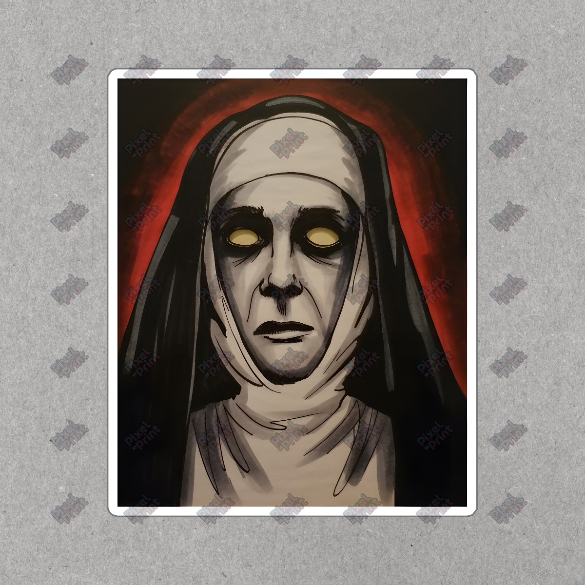 Eerie Nun Artwork Haunted Horror Decor Gothic Wall Art Supernatural #19061