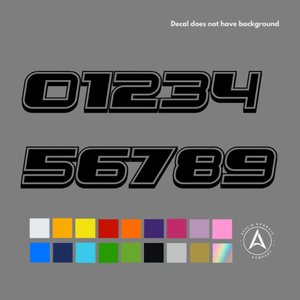 Racing Numbers Custom Vinyl Decal Sticker Car Truck Plate BMX Dirt Bike semi