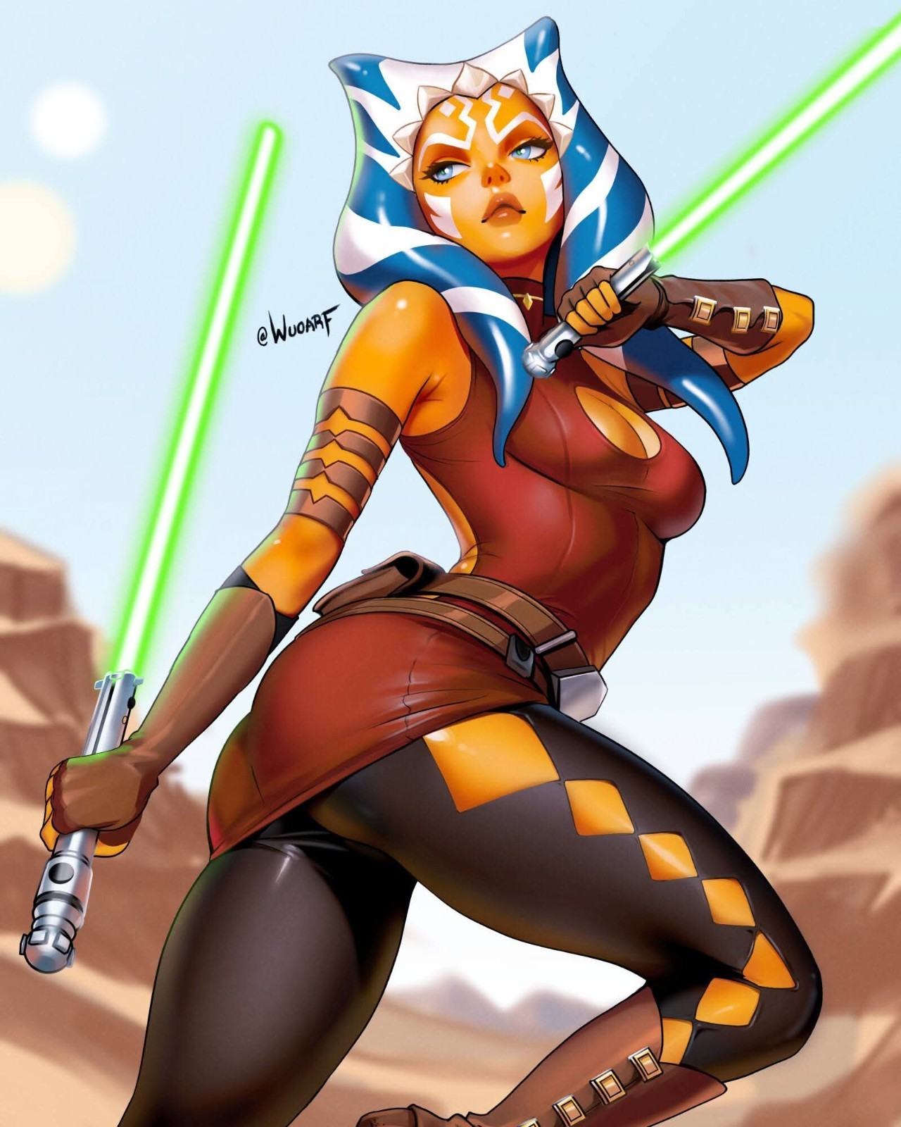 STARWARS STICKER X ASOKA STICKER X VINYL HIGH GLOSS STICKER SQUARE X 3X2.5 Inche
