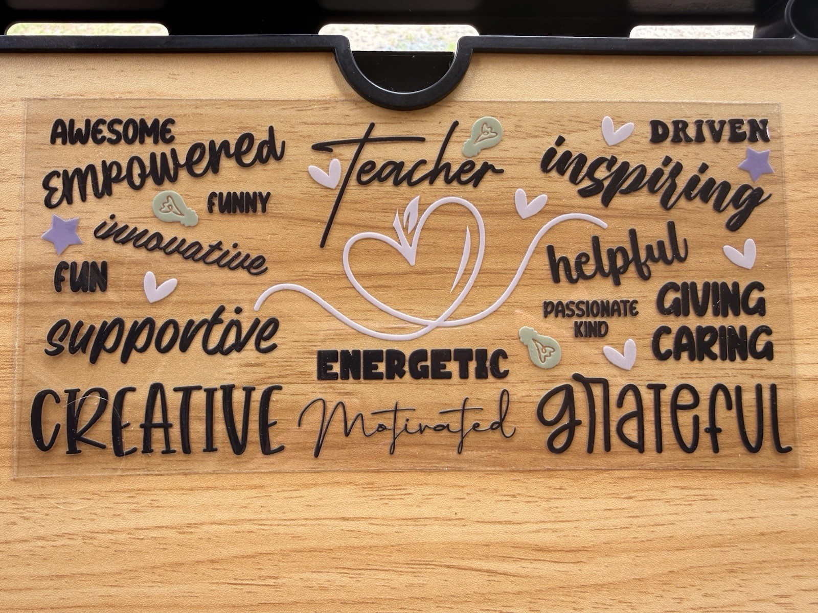 Teacher Inspirational Words & Phrases Quote UV DTF Wrap 16 oz