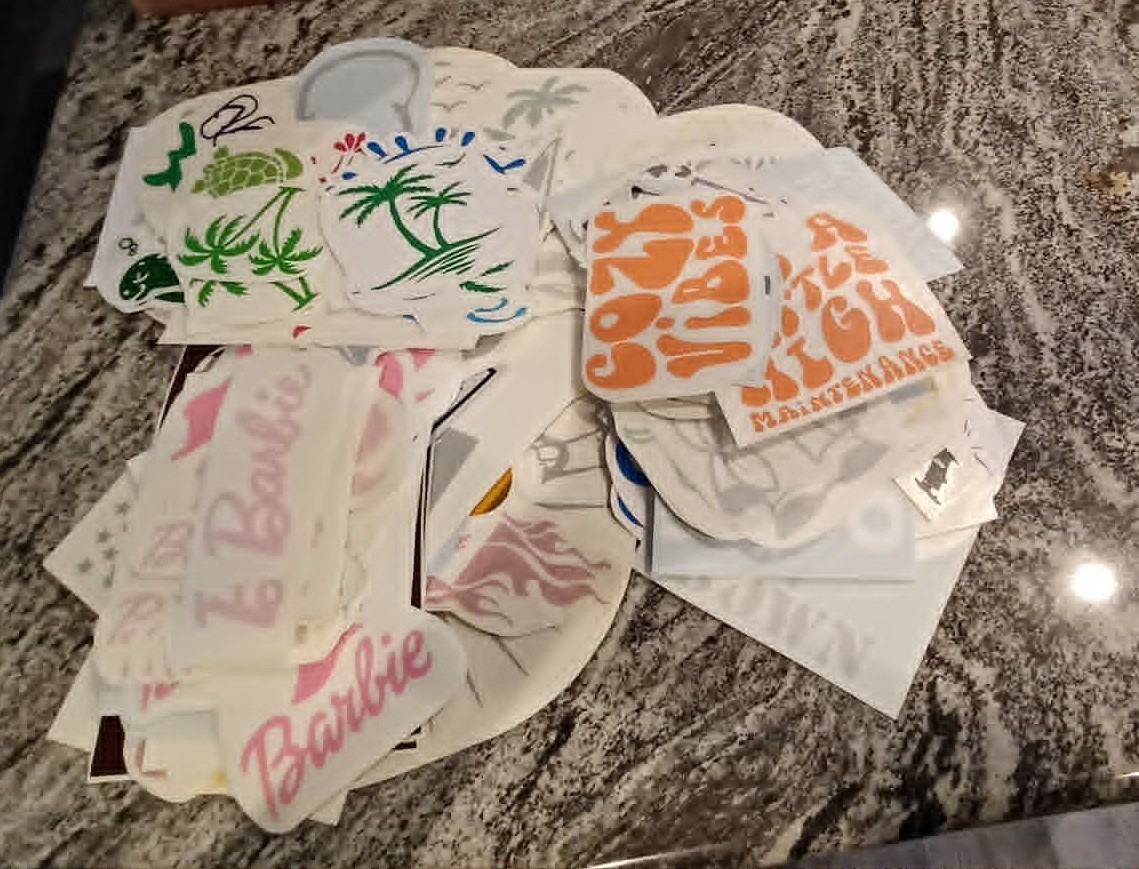 Vinyl Decals Assorted Mixed Lot Various Sizes and Themes 341 pieces