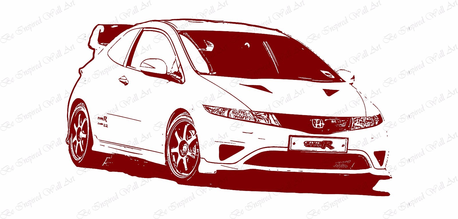 2007 HONDA CIVIC TYPE-R ( FN2 ) – WALL ART STICKER DECAL