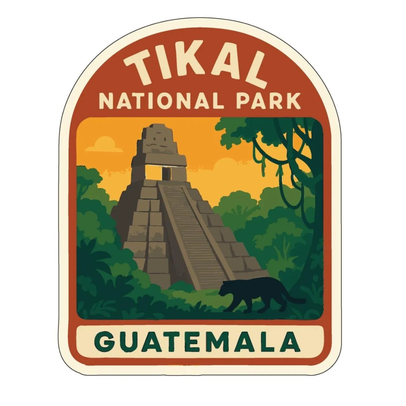 Tikal Guatemala Iron On Heat Transfer Vinyl HTV Die-Cut World National Parks
