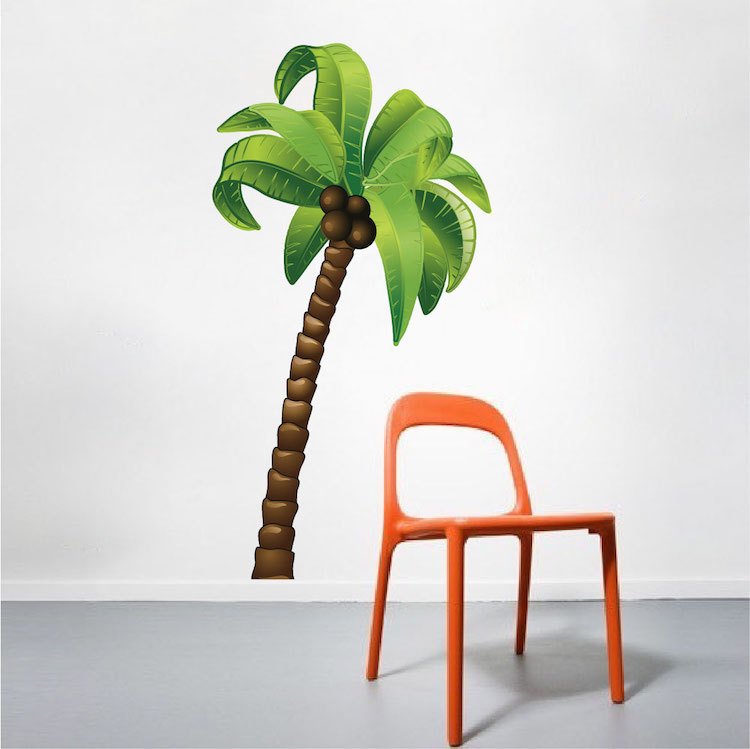 Palm Tree Wall Mural Decal Removable Coconut Trees Vinyl Beach Art Ocean, a78
