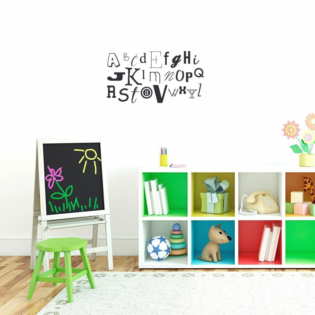 Alphabet Wall Decal – Kids, Nursery, Classroom, Playroom, Teacher, Wall Sticker