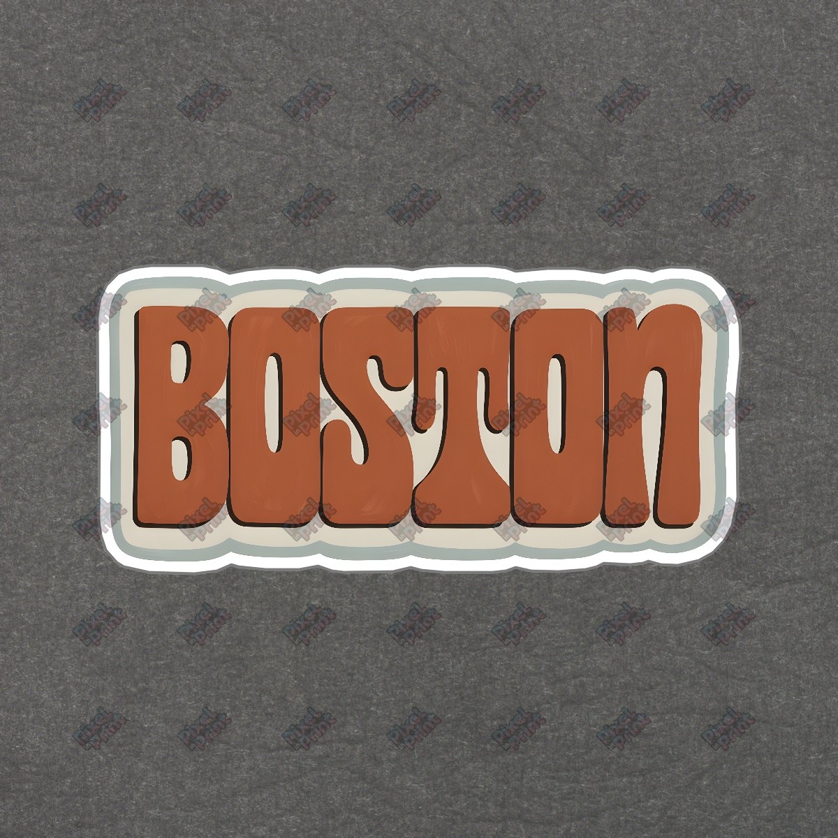 Retro Boston Sign Vintage Inspired Wall Art 1970s Aesthetic Home Decor #8607