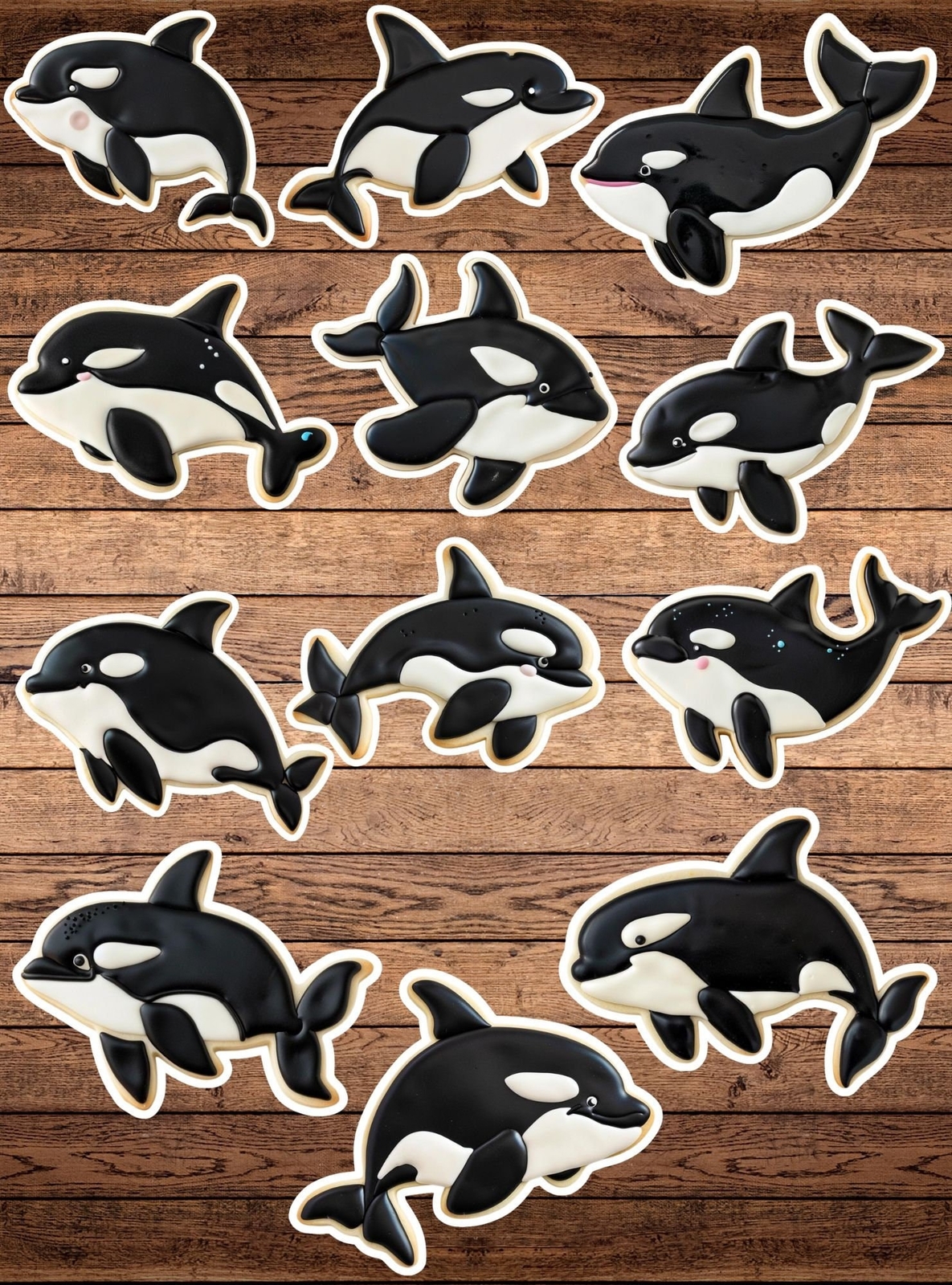 Whale Sugar Cookie Die Cut Stickers Set Laptop Sticker WaterBottle Sticker