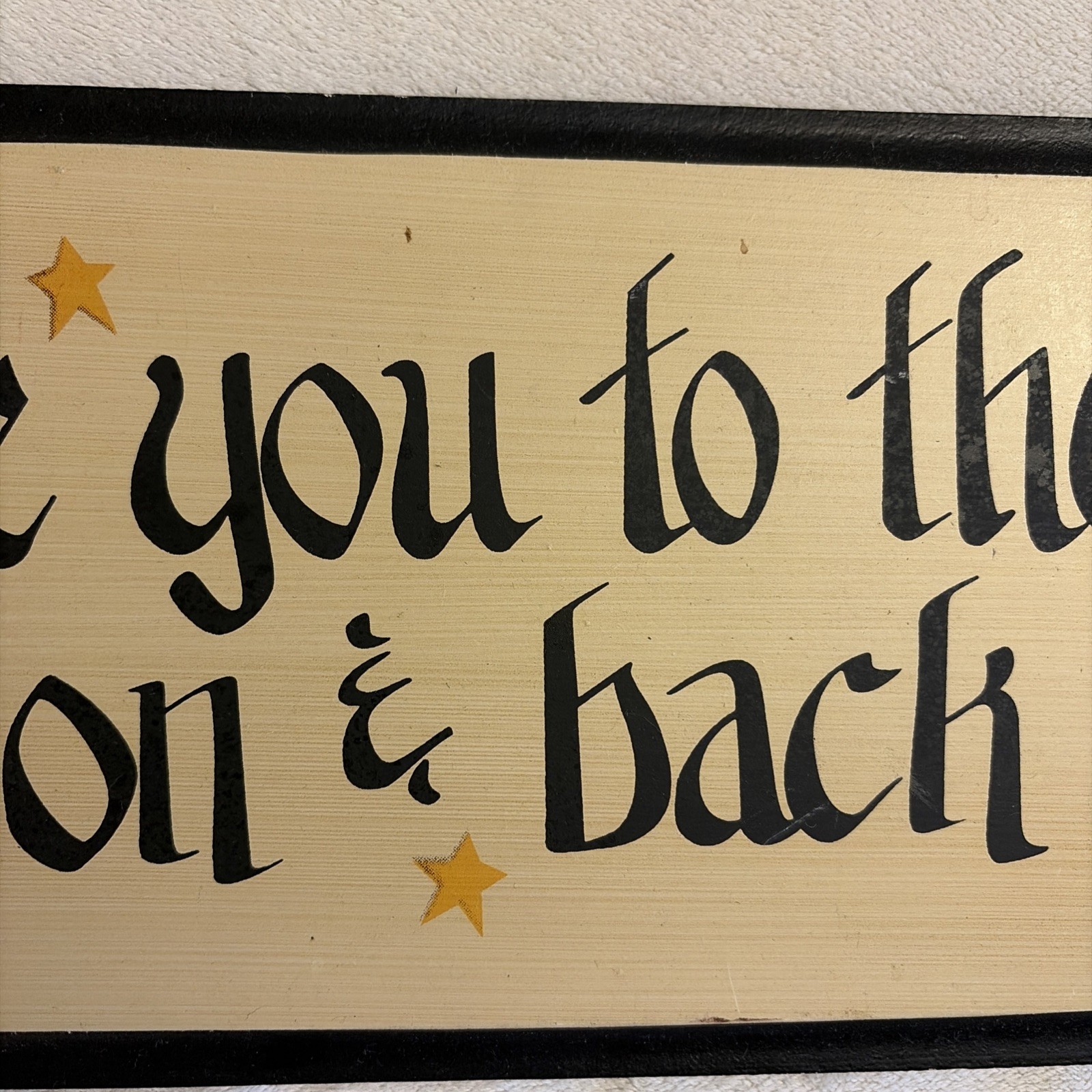 16×6 "I Love You To The Moon & Back" Wooden Wall Sign Plaque Celestial Nursery
