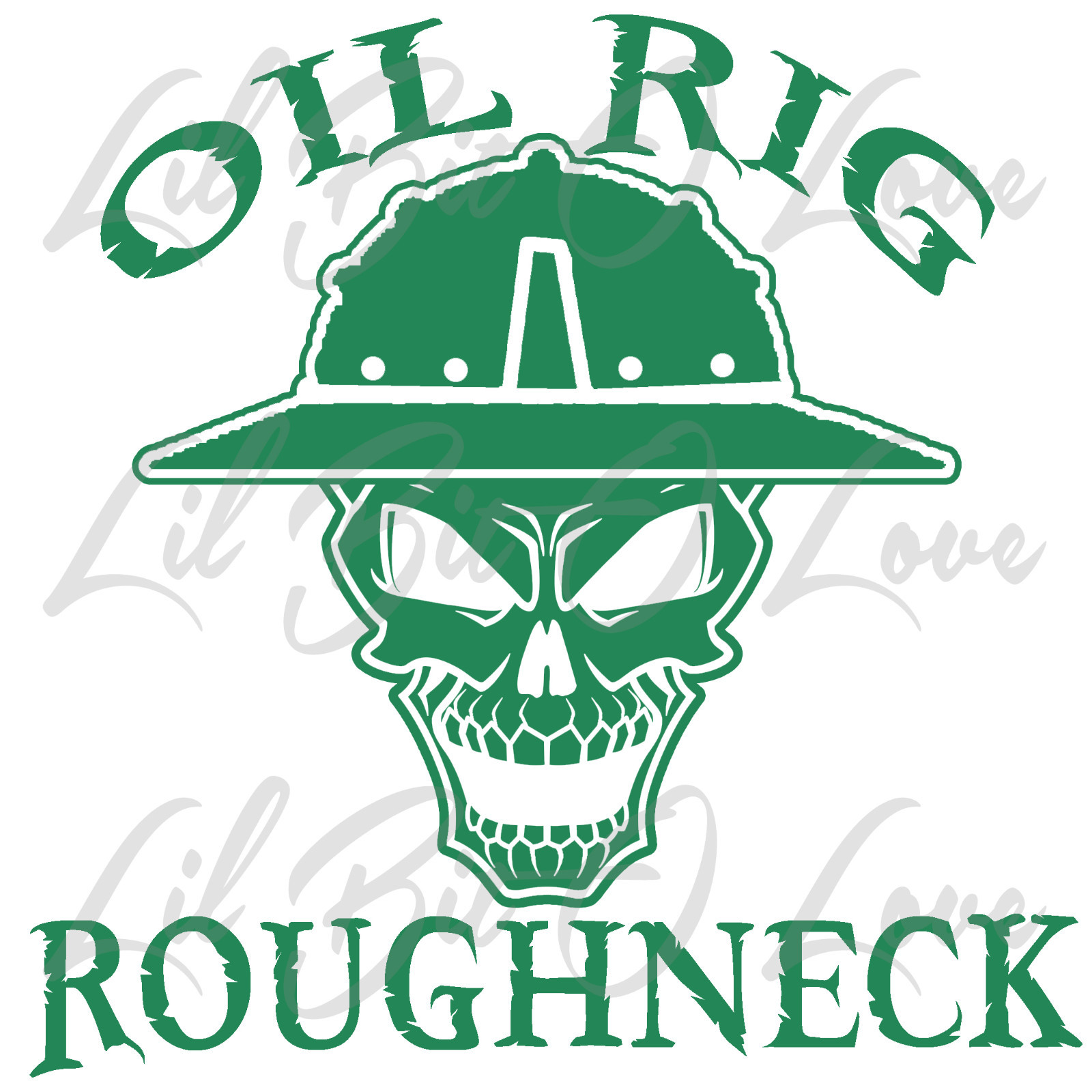 Oil Rig Roughneck Skull Vinyl Decal with Hard Hat Oil Platform Rig Oil Industry