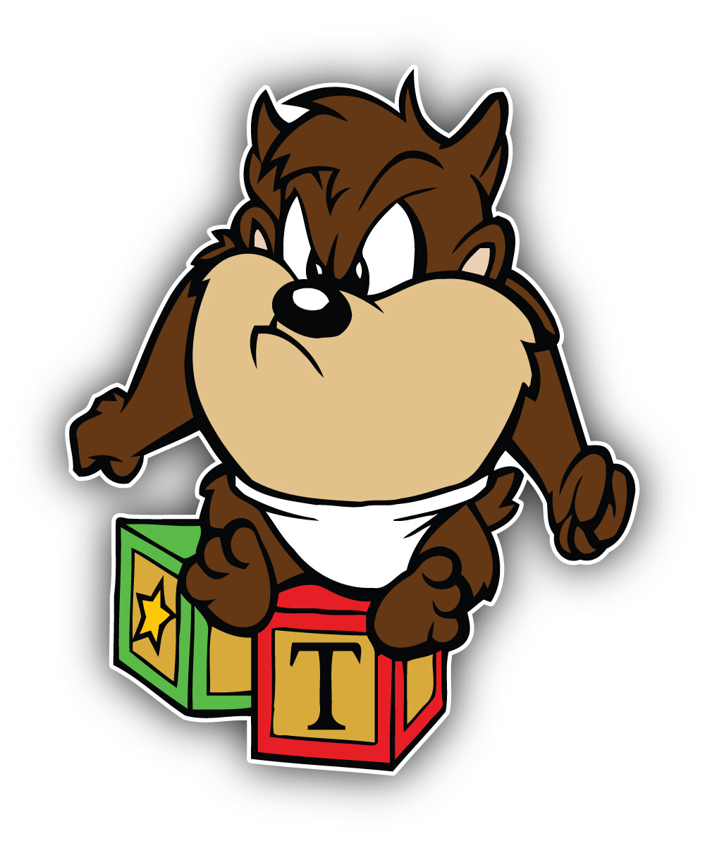 Looney Tunes Cartoon Tasmanian Devil Sticker Bumper Decal – "SIZES"