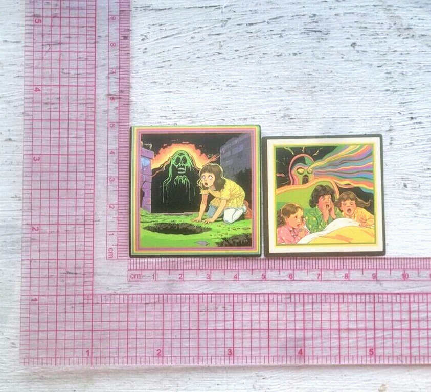 Haunted Active Spirit Negative Creepy Monster And Kids Sticker Lot Of 2 Pcs
