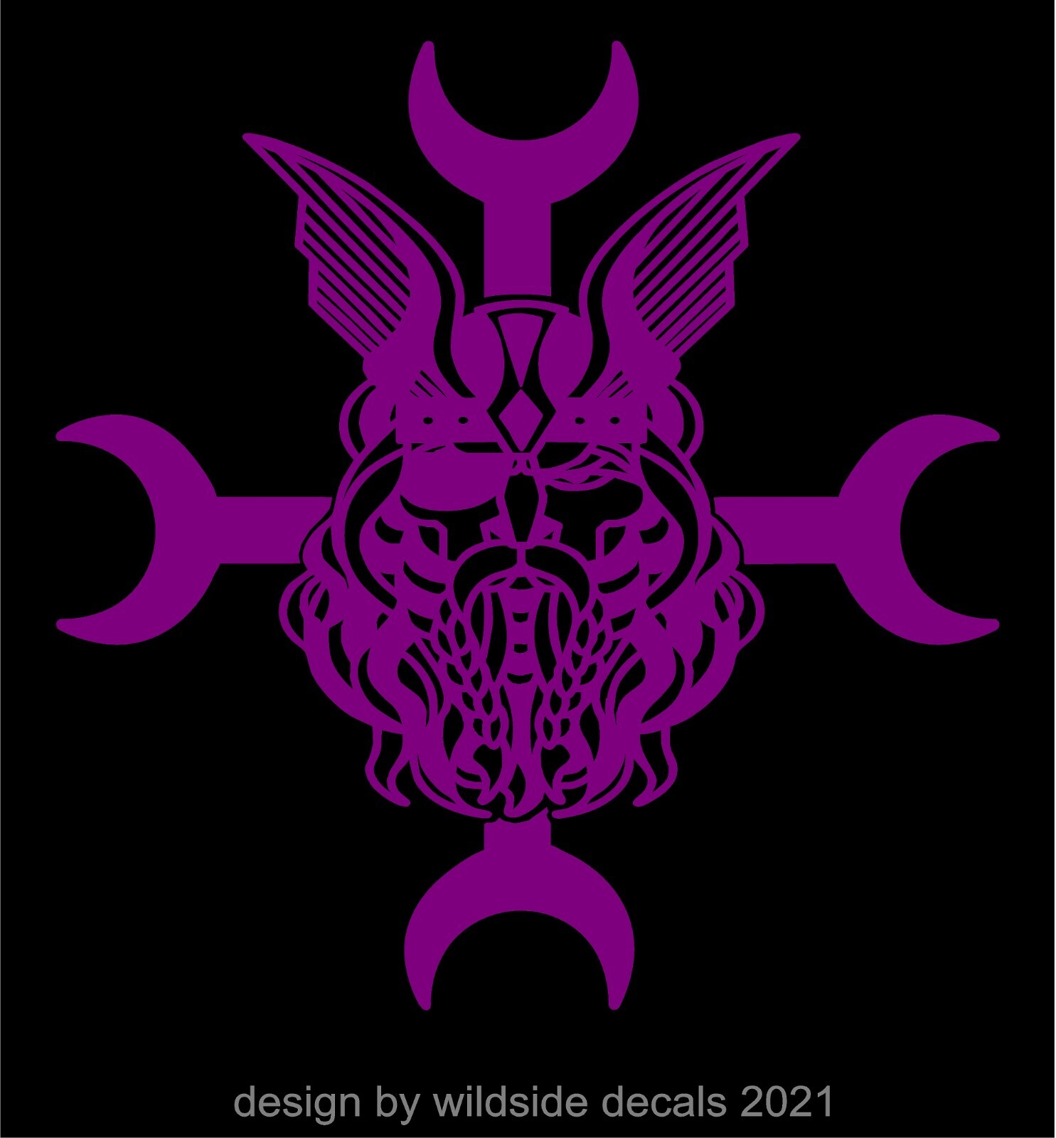 Odin Crest with Lunate Cross Decal Nordic Viking car window vinyl sticker