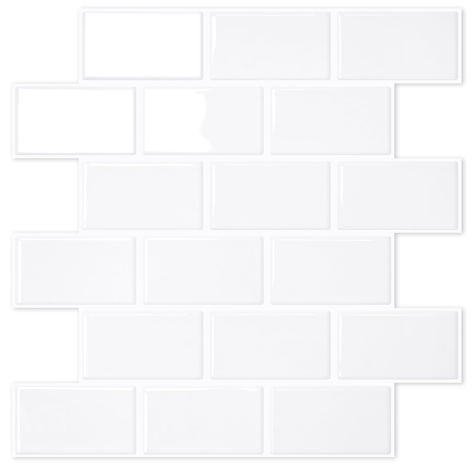 STICKGOO 10-Sheet White Subway Tiles Peel and Stick Backsplash, Stick on Tile…