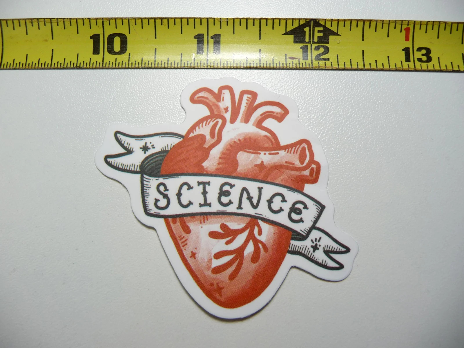 SCIENCE HEART DRAWING SMALL STICKER DECAL SCHOOL TEACHER PROFESSOR