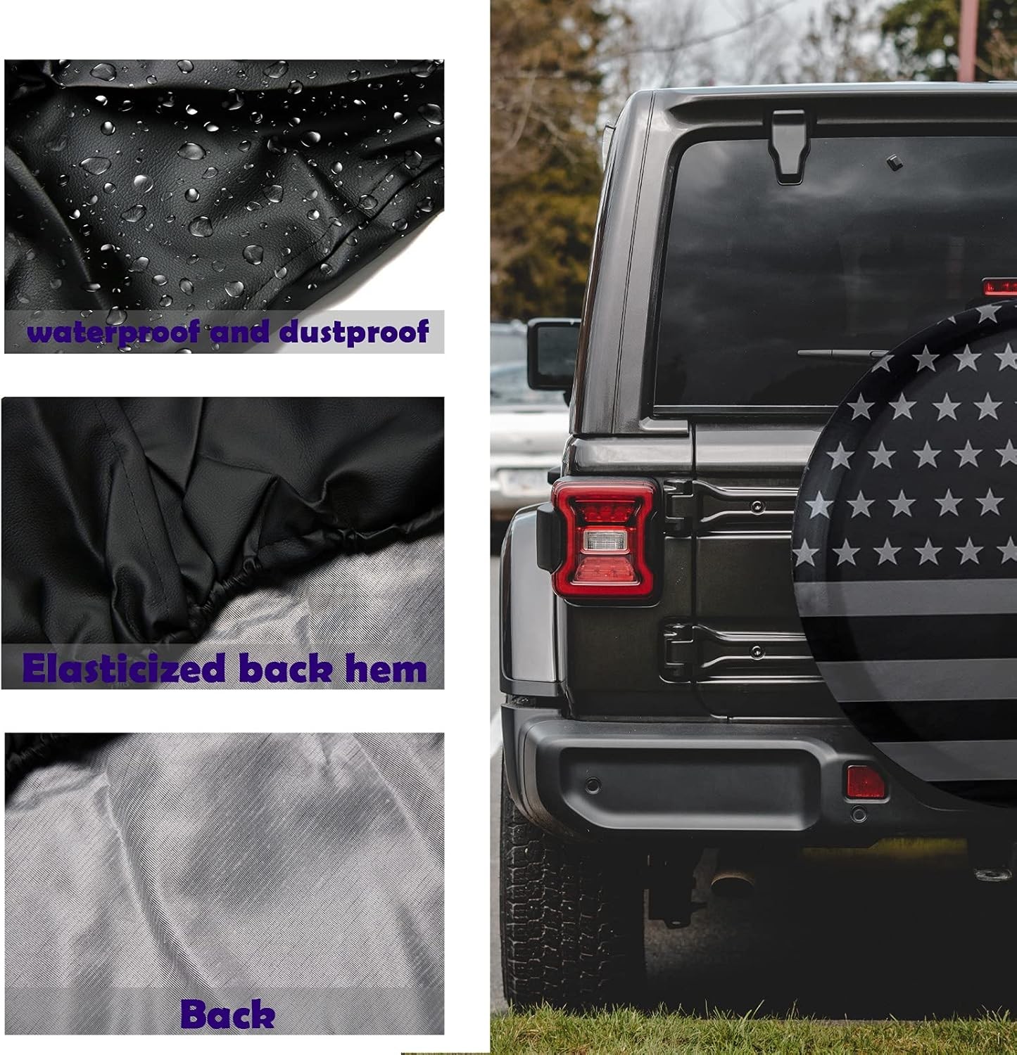 American Flag Spare Tire Cover, Fit For Jeep Wrangler, Rv, SUV, Truck, Trailer