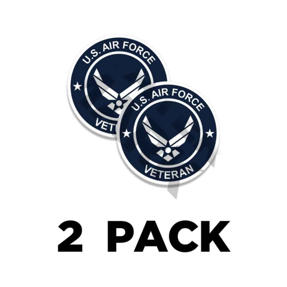 U.S. Air Force Veteran 4" US Military Proud American Stickers United States 2PK