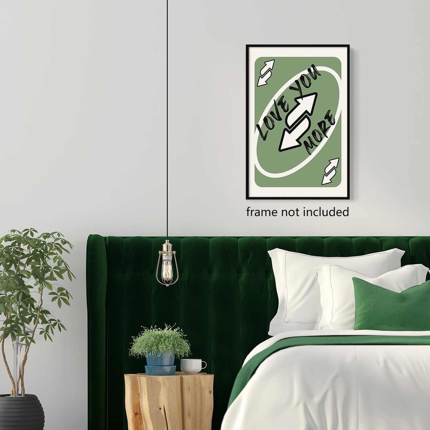 abrtolpffo Trendy Sage Green Canvas Wall Art, Love You More Quote Aesthetic P…