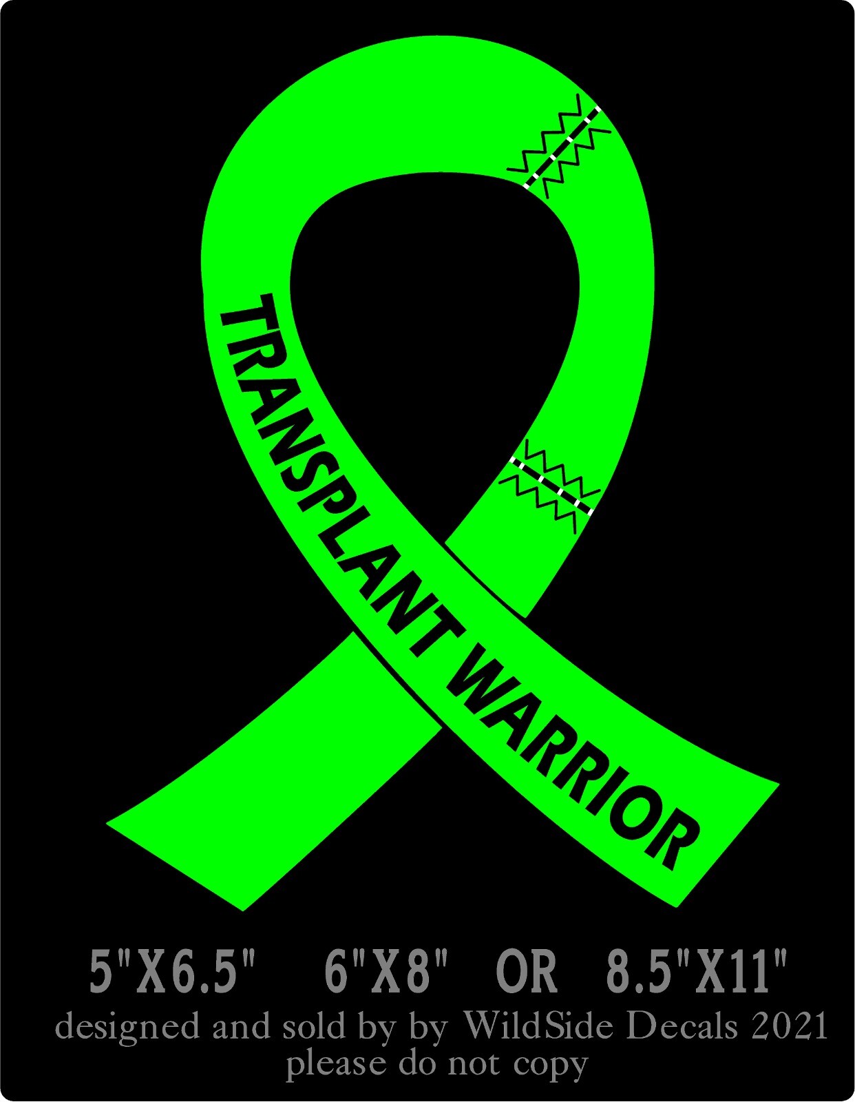 Transplant Warrior Decal Memorial Ribbon Vinyl Car Truck Laptop Sticker