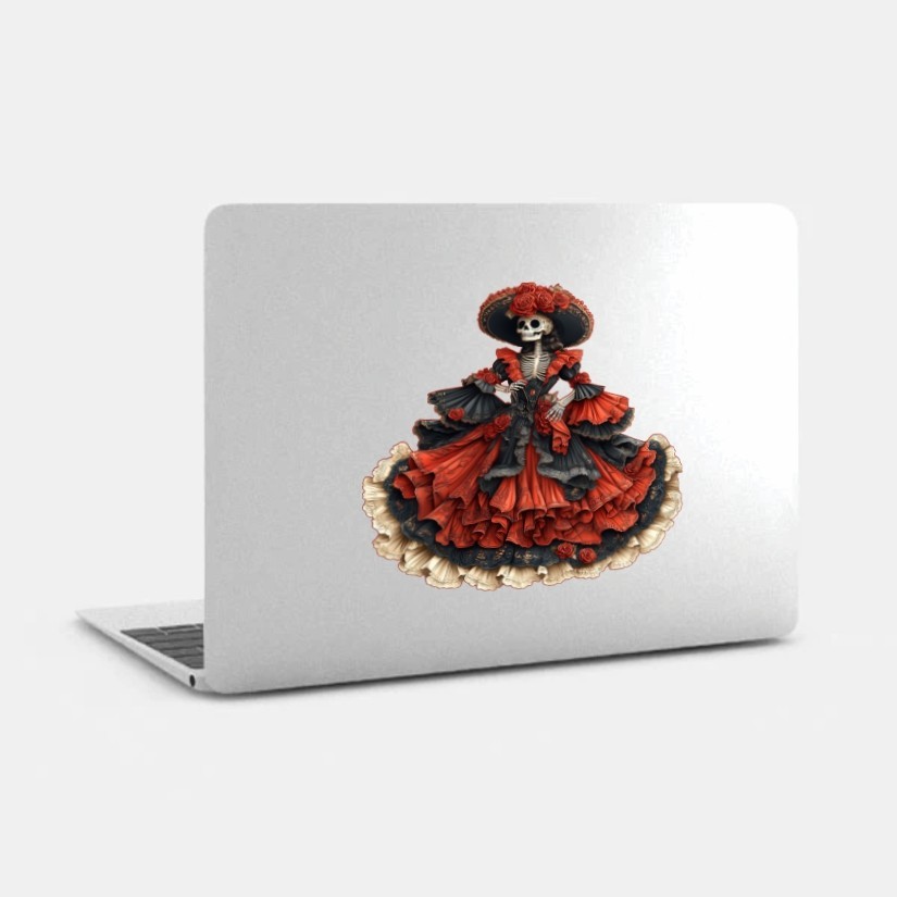 Day of the Dead Catrina, Dia de los Muertos Precision Cut Decal