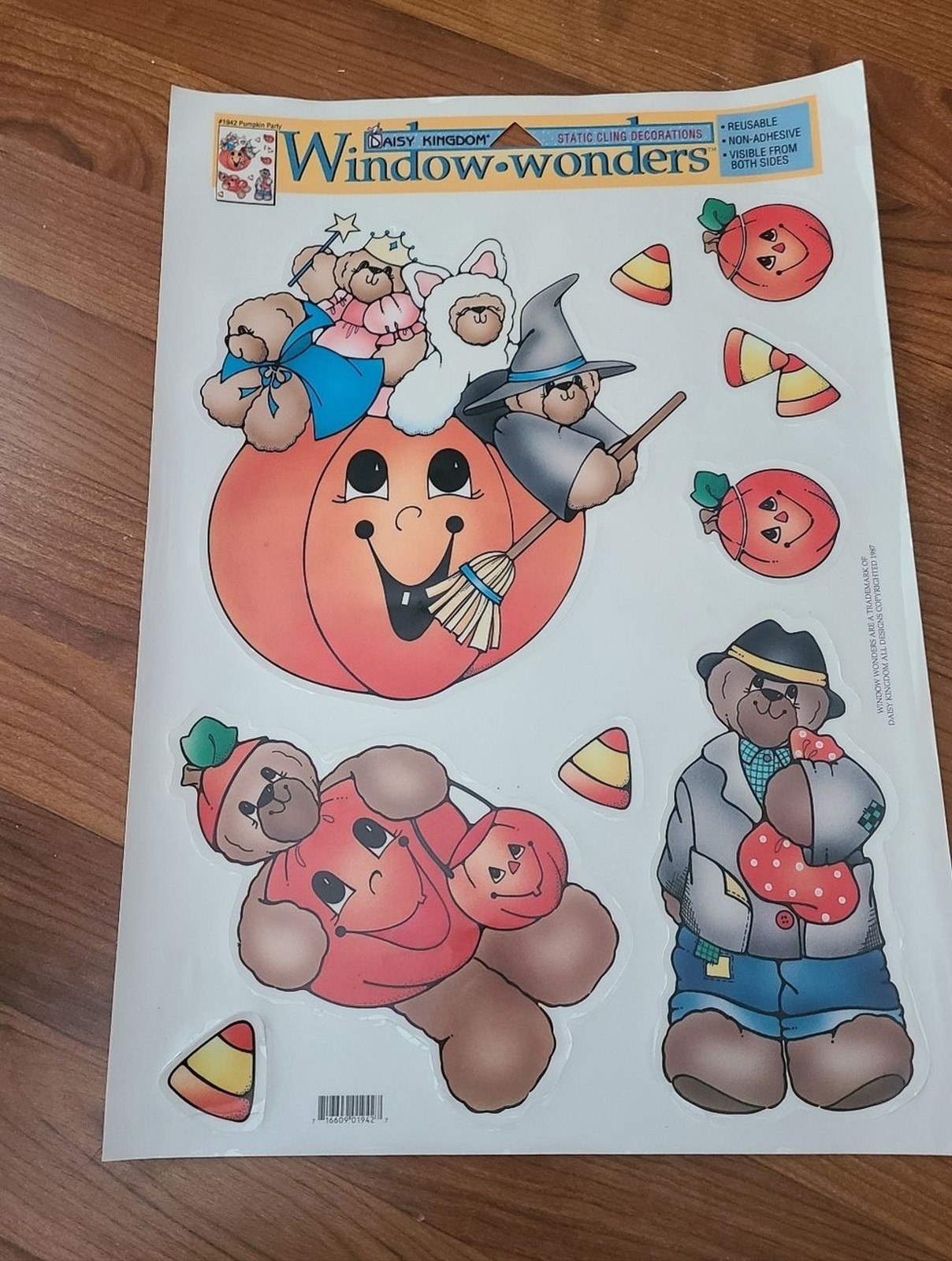 bundle of 6 vintage holiday decor window clings st patricks halloween valentines