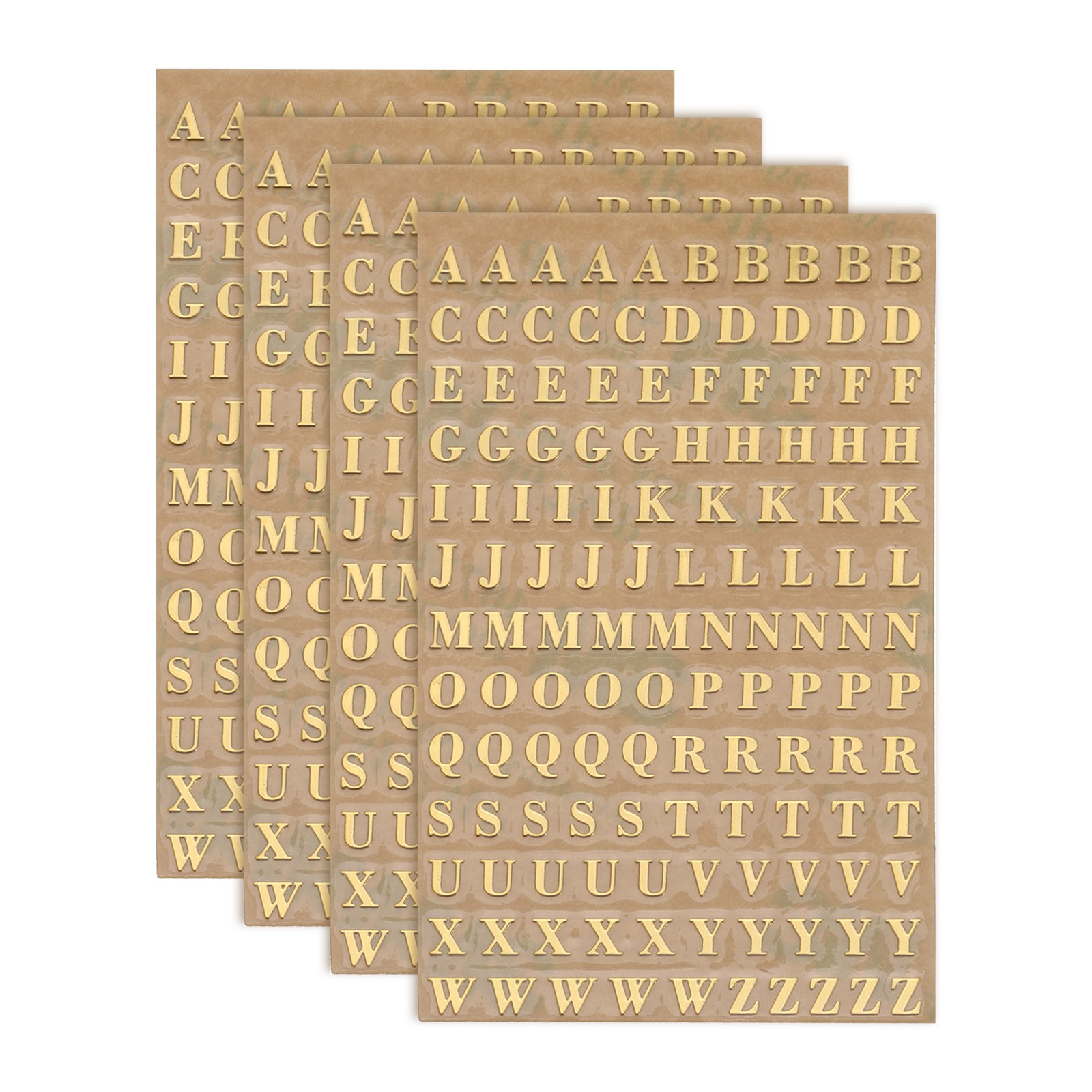 4Sheets Letter Stickers 0.12" Letter Stickers Alphabet Stickers(Gold Uppercase)