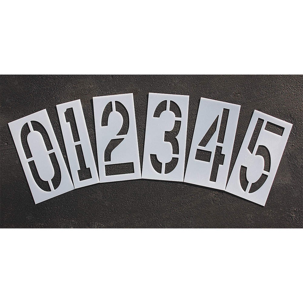 RAE STL-116-8180 Pavement Stencil,18 in,Number Kit,1/16 18E726
