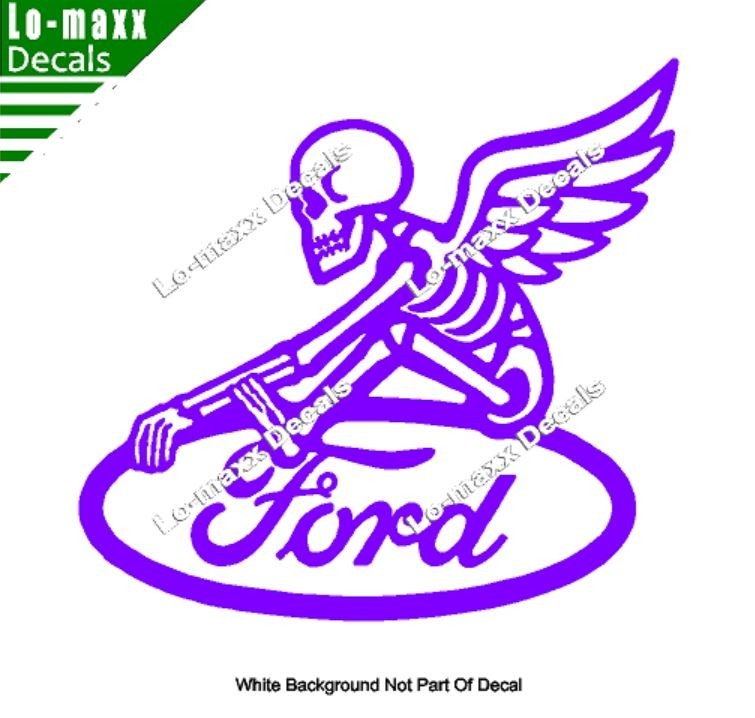 Ford Reaper Skeleton Wings Car Truck Window Hood Die Cut Vinyl Decal Sticker