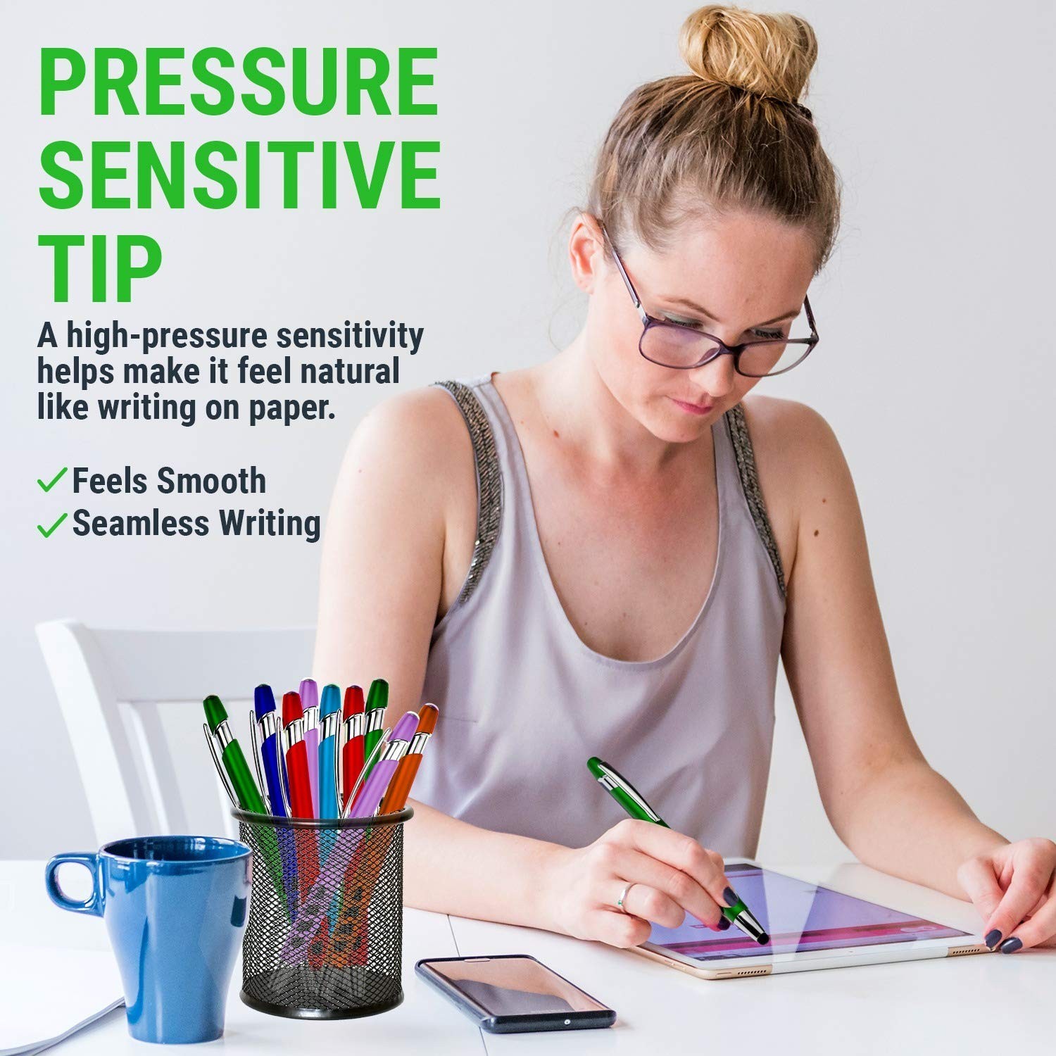 Stylus Pen for Touch Screens & Ballpoint Writing Pens, with Sensitive Stylus …