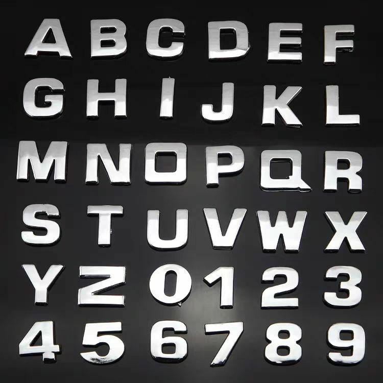 A~Z Alphabet Letter Car Self Adhesive Sticker Auto Badge Emblem 3D Chrome 25mm