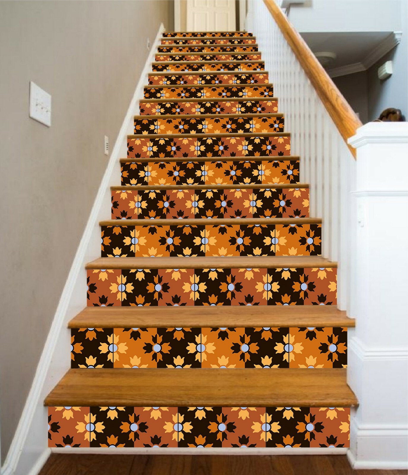 3D Yellow Black 504NA Stair Risers Decoration Photo Mural Decal Wallpaper Fay
