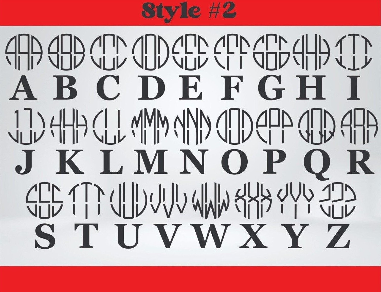 Custom Monogram Vinyl Decals Transfer Stickers 2 Styles *31 Colors Lots Of Sizes