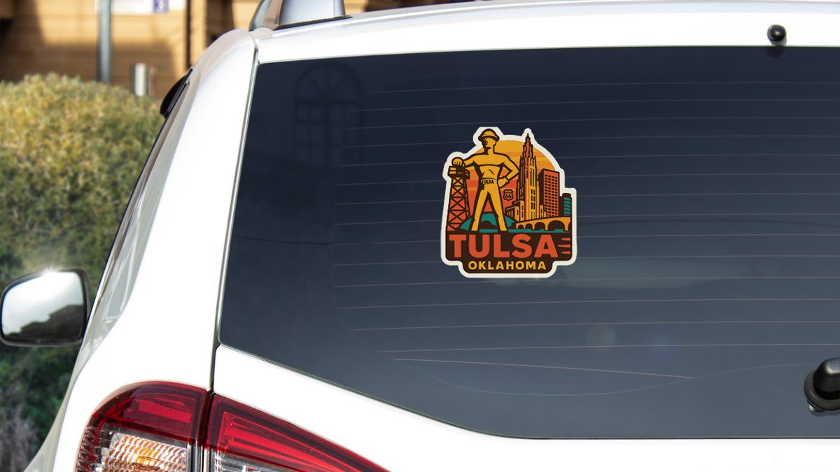 Tulsa Oklahoma Sticker Decal Vinyl Die-Cut City Skyline Landmark Design