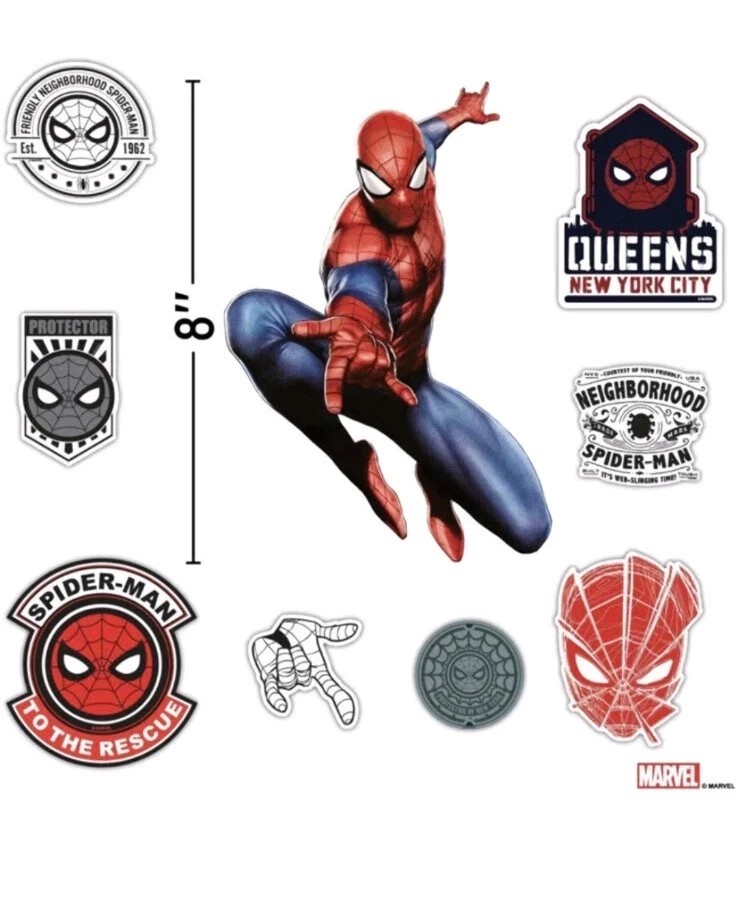 Marvel HULK & Spider-Man Augmented Reality Decals Peel & Stick 18 Vinyl Stickers