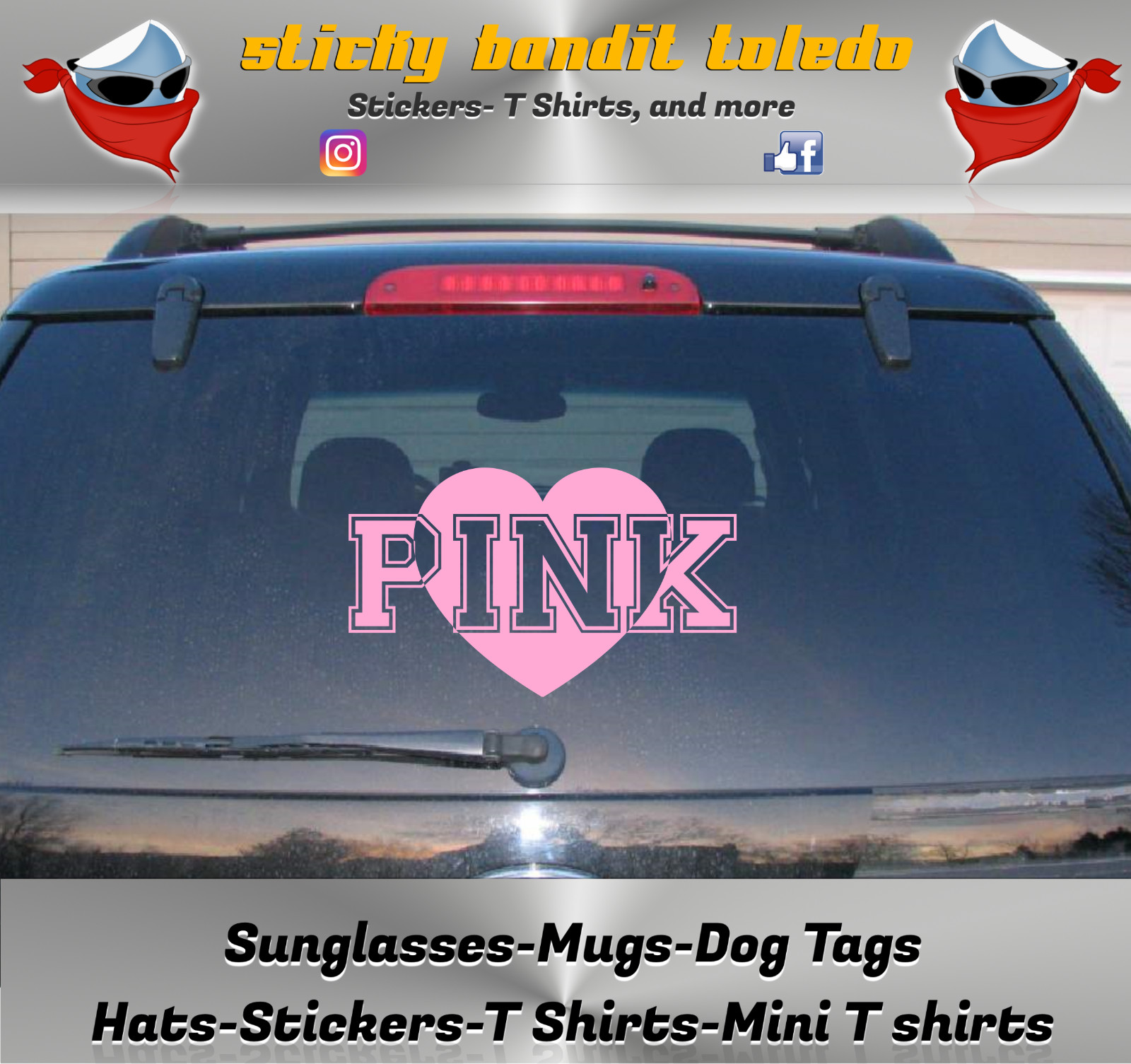 Victoria's Secret Pink 7 inch window vinyl decal sticker